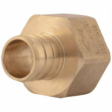 CASH ACME / SHARKBITE SharkBite Pipe Connector, 3/4 in, Barb x FNPT, Brass, 200 psi Pressure UC088LF